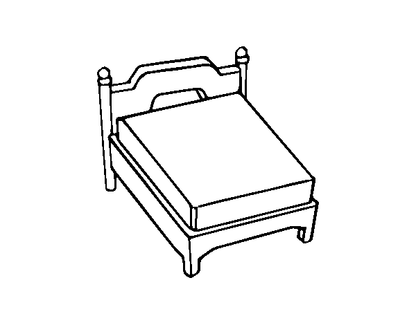 Desenho de Cama sem travesseiro para Colorir