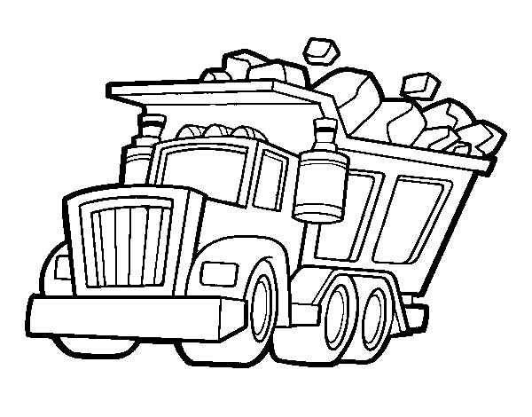Desenho de Caminhão carregado para Colorir