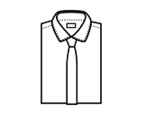 Desenho de Camisa com gravata para colorear