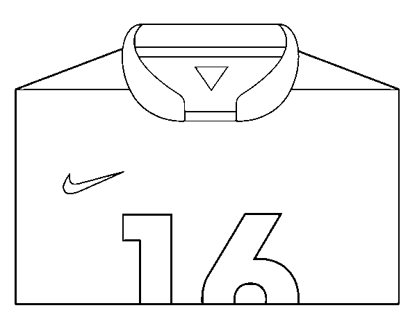 Desenho de Camisa da copa do mundo de futebol 2014 da Coréia do Sul para Colorir