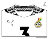 Desenho de Camisa da copa do mundo de futebol 2014 da Gana para colorear