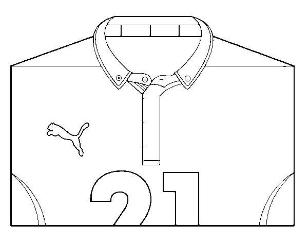 Desenho de Camisa da copa do mundo de futebol 2014 da Itália para Colorir