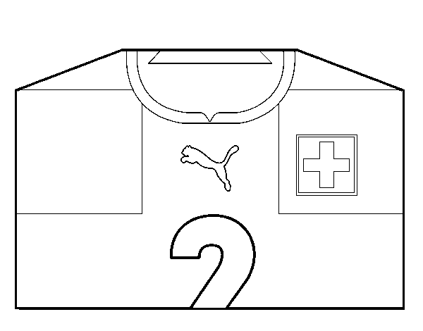 Desenho de Camisa da copa do mundo de futebol 2014 da Suíça para Colorir