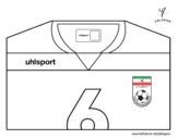 Desenho de Camisa da copa do mundo de futebol 2014 do Irão para colorear