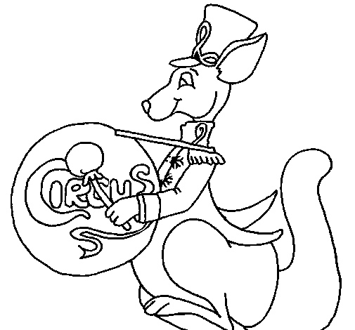 Desenho de Canguro de orquestra para Colorir