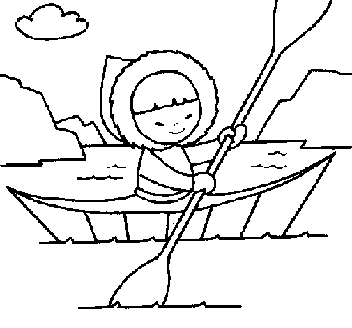 Desenho de Canoa esquimó para Colorir