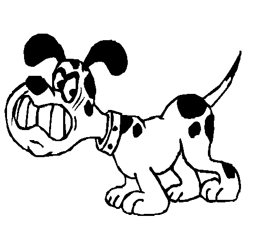 Desenho de Cão aborrecido para Colorir