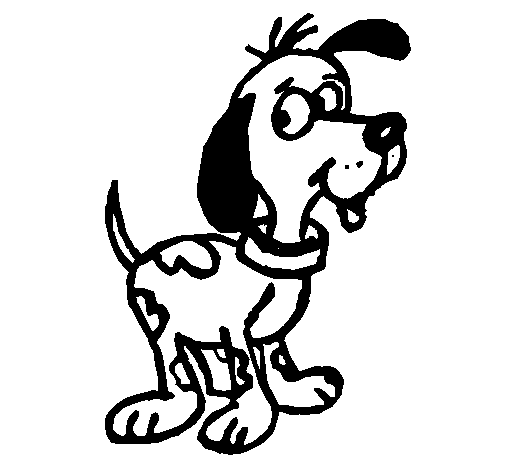 Desenho de Cão atento para Colorir