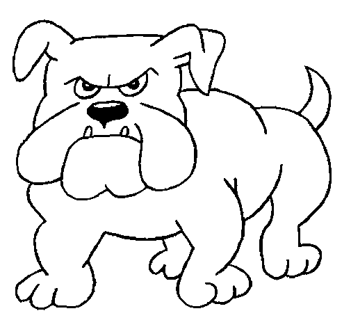 Desenho de Cão Bulldog para Colorir
