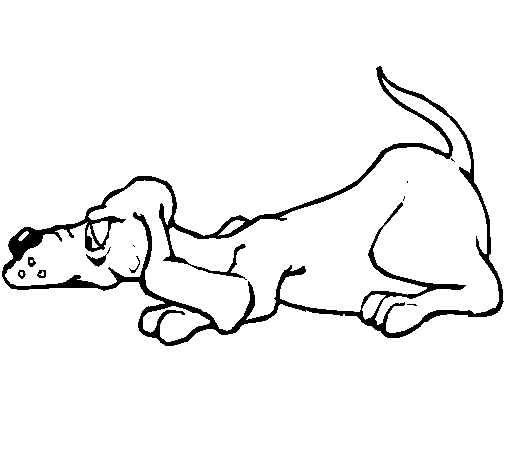 Desenho de Cão cansado para Colorir