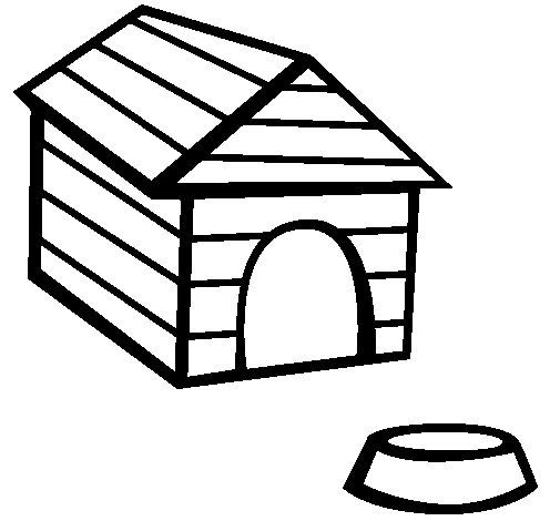 Desenho de Cão casa para Colorir