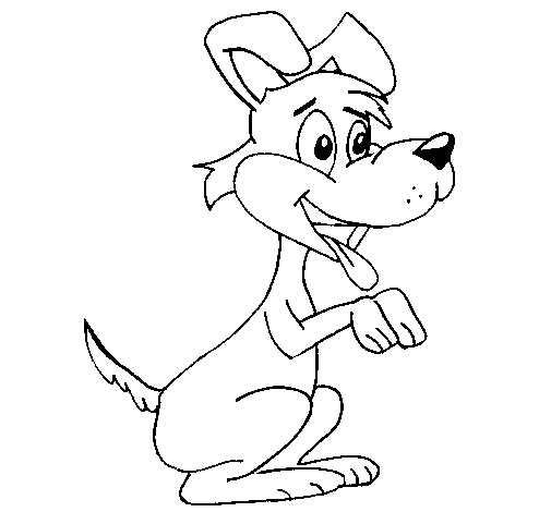 Desenho de Cão com duas patas para Colorir