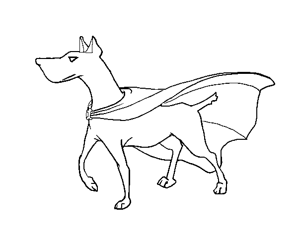 Desenho de Cão super-herói para Colorir