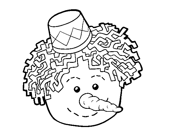 Desenho de Cara de Boneco de neve para Colorir