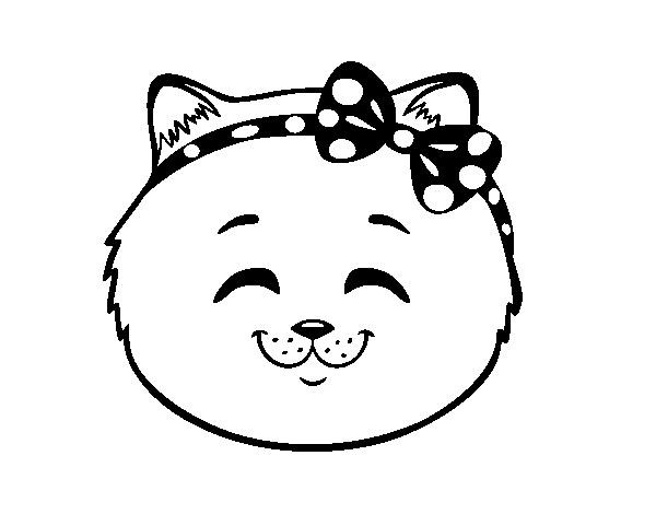 Desenho de Cara de gatinha feliz para Colorir
