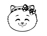 Desenho de Cara de gatinha feliz para colorear