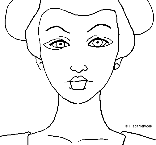 Desenho de Cara de geisha para Colorir