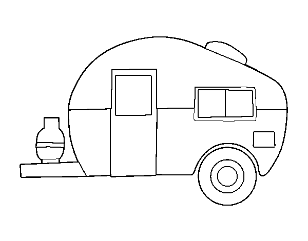 Desenho de Caravana moderna para Colorir