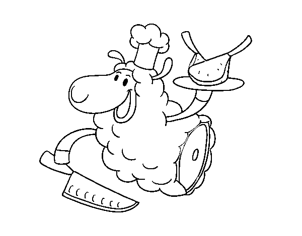 Desenho de Carne de cordeiro para Colorir