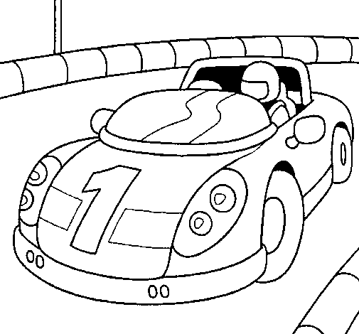 Desenho de Carro de corridas para Colorir