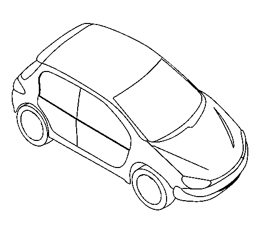 Desenho de Carro visto de acima para Colorir