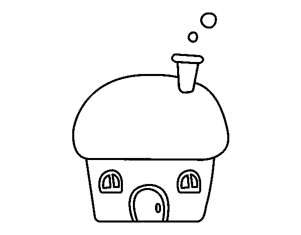 Desenho de Casa champinhom para Colorir