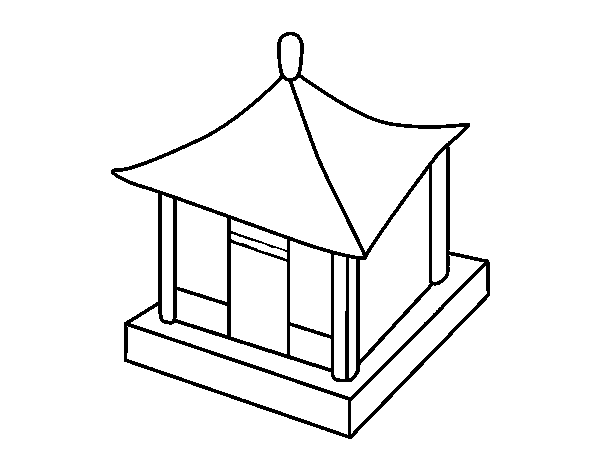Desenho de Casa chinesa para Colorir