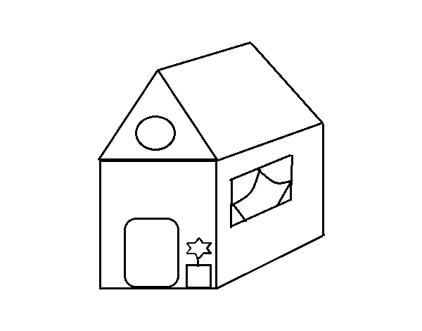 Desenho de Casa con estela para Colorir