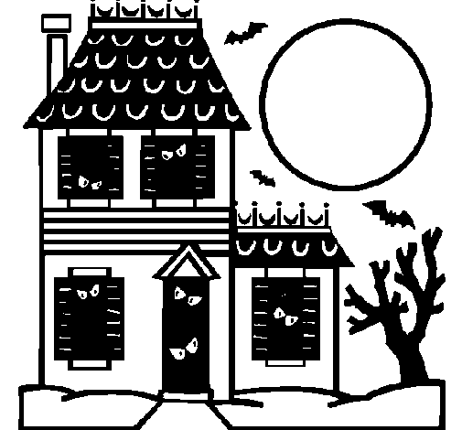 Desenho de Casa do terror para Colorir
