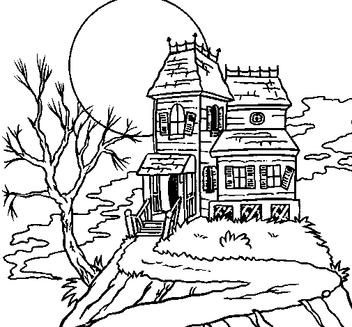 Desenho de Casa encantada para Colorir