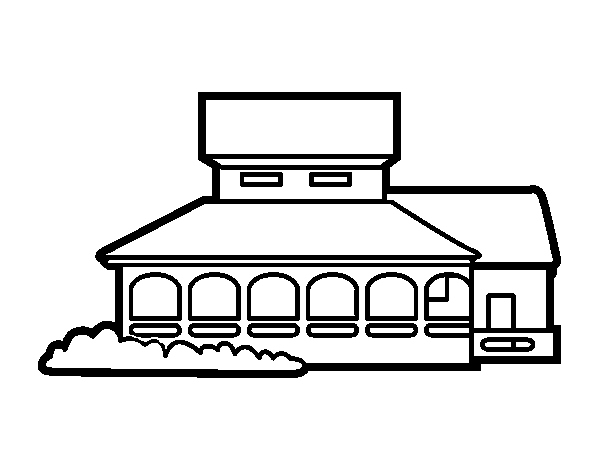 Desenho de Casa escola para Colorir