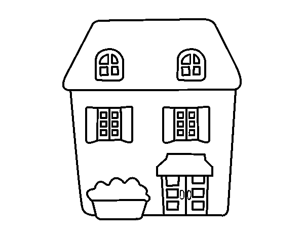 Desenho de Casa estilo inglês para Colorir