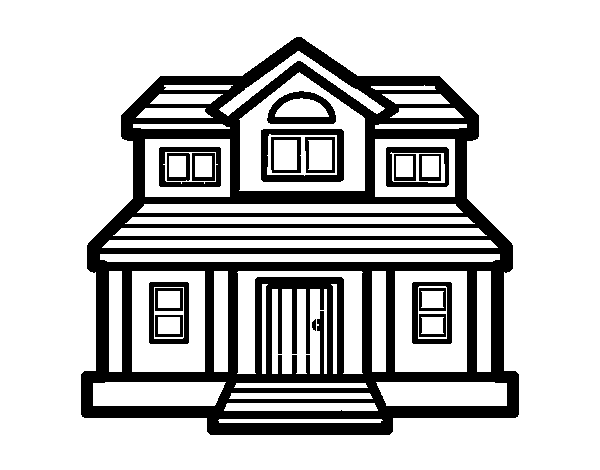 Desenho de Casa vitoriana para Colorir