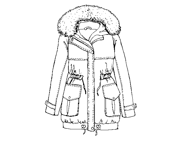 Desenho de Casaco de inverno para Colorir