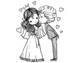 Dibujo de Casamento do príncipe e da princesa