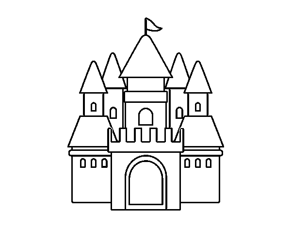 Desenho de Castelo medieval 2 para Colorir