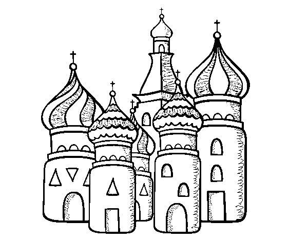 Desenho de Catedral de São Basílio de Moscou para Colorir