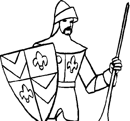 Desenho de Cavaleiro da corte para Colorir