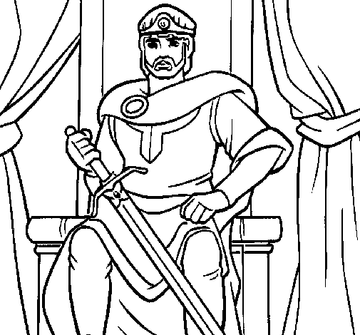 Desenho de Cavaleiro rei para Colorir