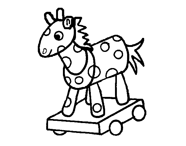 Desenho de Cavalo de madeira para Colorir