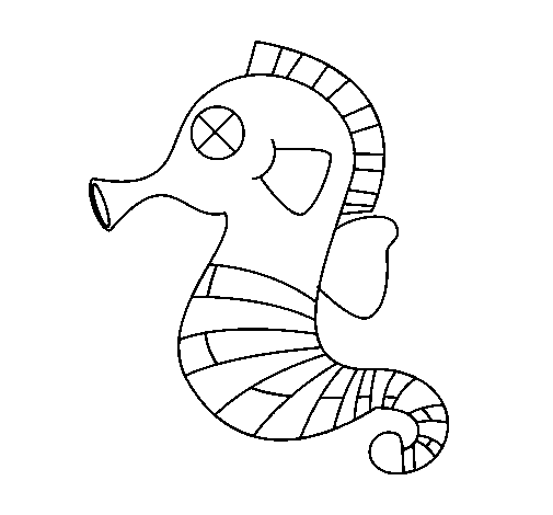Desenhos para colorir de desenho de um cavalo-marinho para colorir
