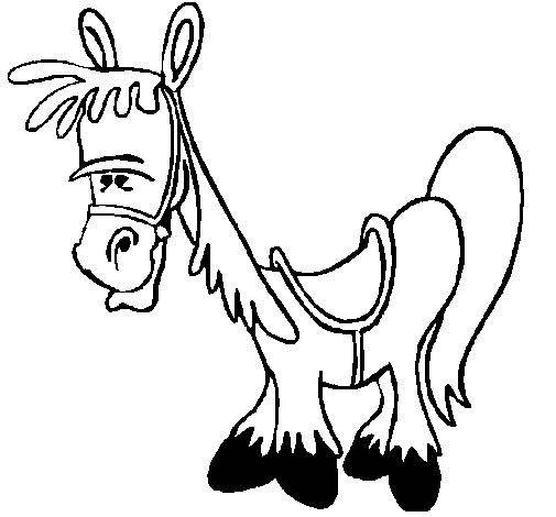 Desenho de Cavalo sério para Colorir