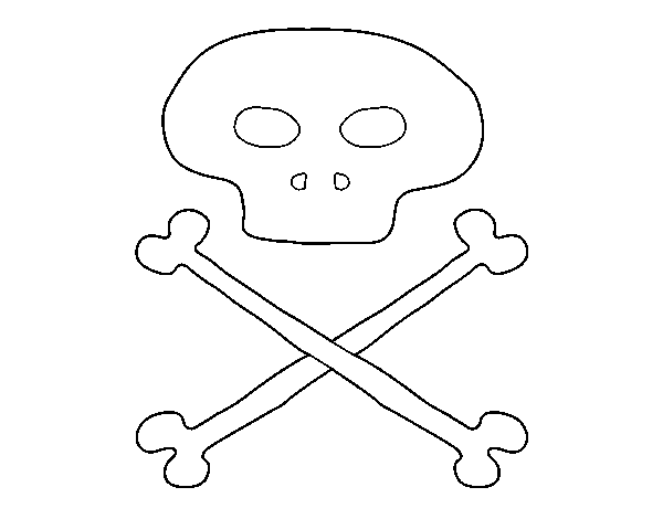 Desenho de Caveira pirata para Colorir