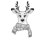 Dibujo de Cervos com lenço