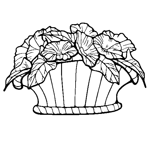Desenho de Cesta de flores 9 para Colorir