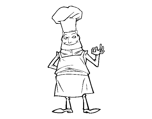Desenho de Chef de cozinha para Colorir