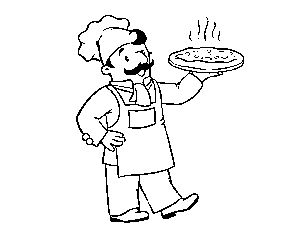 Desenho de Chef italiano para Colorir