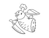 Dibujo de Chef Peixe