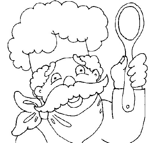 Desenho de Chefe com bigode para Colorir