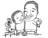Desenho de Churrasco com pai para colorear